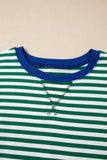 Plus Size Stripe Boxy Tee & Drawstring Short Set
