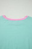 Mint & Pink Shoulder T Shirt Set