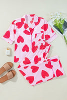 Pink Classic Heart Valentines Pajamas Set