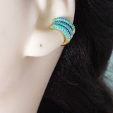 Colorful CZ Round Ear Cuff, Sku#B355