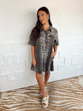 The Lucy Leopard Button Up Dress
