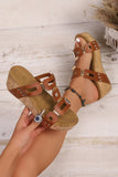 Sara Leather Wedge Platform Slippers
