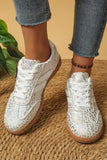 Leopard Cheetah Sparkle Printed Lace Up Sneakers