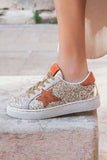 Armani Sequined Lace Up Sneakers