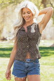 Elliana Leopard Print Slim Button Up Vest