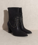 Studded Calf High Cowboy Boots