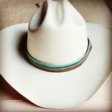 Turquoise Navajo Embossed Leather Hat Band