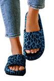 Open Toe Cheetah Print Slip On Slippers Slides