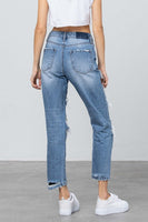 High Rise Heavy Distressed Jeans