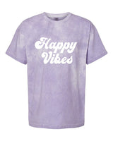 Happy Vibes  Purple Comfort Color Tie Dye T