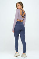 Two Tone Activewear Open Back Set