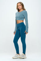 Two Tone Activewear Open Back Set