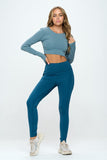 Two Tone Activewear Open Back Set