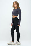 Two Tone Activewear Open Back Set