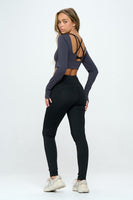 Two Tone Activewear Open Back Set