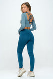 Two Tone Activewear Open Back Set