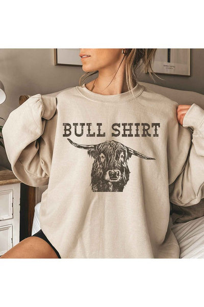 Bull Shirt Graphic Crew Neck Sweatshirt