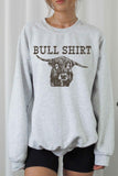 Bull Shirt Graphic Crew Neck Sweatshirt