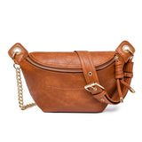 Faux Leather Convertible Sling Belt Bum Bag