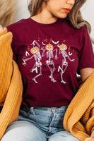 Dancing Skeleton Pumpkin Graphic Tee