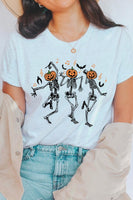 Dancing Skeleton Pumpkin Graphic Tee