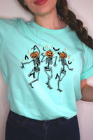 Dancing Skeleton Pumpkin Graphic Tee