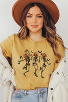 Dancing Skeleton Pumpkin Graphic Tee