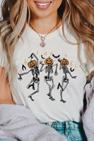 Dancing Skeleton Pumpkin Graphic Tee