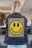 Happy Leopard Denim Jacket