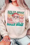 Holly Jolly Santa Crew Neck Graphic Sweatshirt