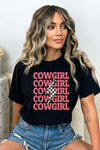 Cowgirl Lighting Checkered Graphic Tee