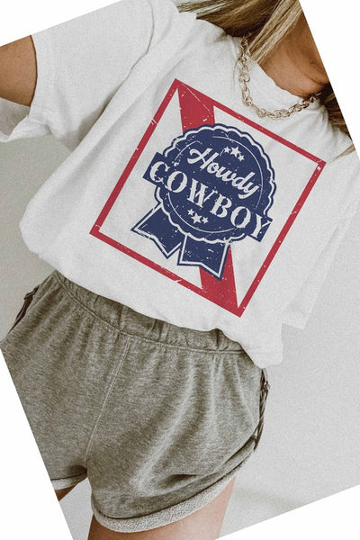 Howdy Cowboy Graphic Tee - PLUS SIZE