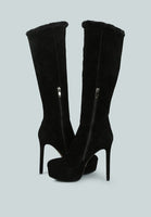 Suede Leather Knee-High Boots