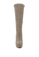 Suede Leather Knee-High Boots