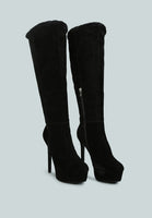 Suede Leather Knee-High Boots