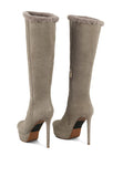 Suede Leather Knee-High Boots