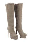 Suede Leather Knee-High Boots