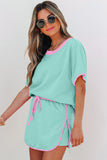 Mint & Pink Shoulder T Shirt Set