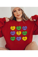 Mardi Gras Candy Heart Sweatshirt