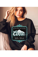 Coors Rocky Mountain Turquoise Graphic Crew Neck Sweatshirts