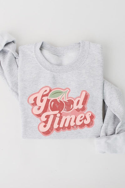 Good Times Cherry Fruit Graphic Fleece Sweatshirts