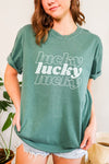 Lucky Lucky Lucky St Patrick's Day Comfort Colors Graphic Tee