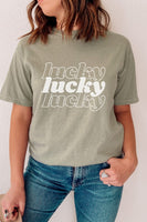 Lucky Lucky Lucky St Patrick's Day Comfort Colors Graphic Tee