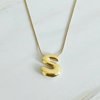 Balloon Bubble Letter Initial Necklace