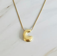Balloon Bubble Letter Initial Necklace
