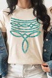 Turquoise Stone Boot Stitch Graphic T Shirts