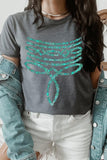 Turquoise Stone Boot Stitch Graphic T Shirts