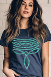 Turquoise Stone Boot Stitch Graphic T Shirts