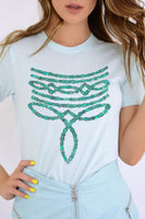 Turquoise Stone Boot Stitch Graphic T Shirts