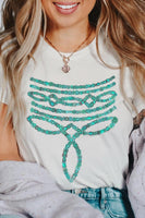 Turquoise Stone Boot Stitch Graphic T Shirts